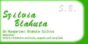 szilvia blahuta business card